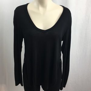 Wilfred V-neck Black Long Sleeve Shirt S